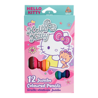 Colorino JUMBO Hello Kitty driekantige kleurpotloden, 12 kleuren