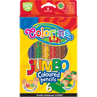 Colorino JUMBO ronde kleurpotloden met puntenslijper, 6 kleuren