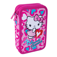 Colorino Jumper 2 gevuld dubbeldeks etui, Hello Kitty en Kuromi – Hello Kitty roze