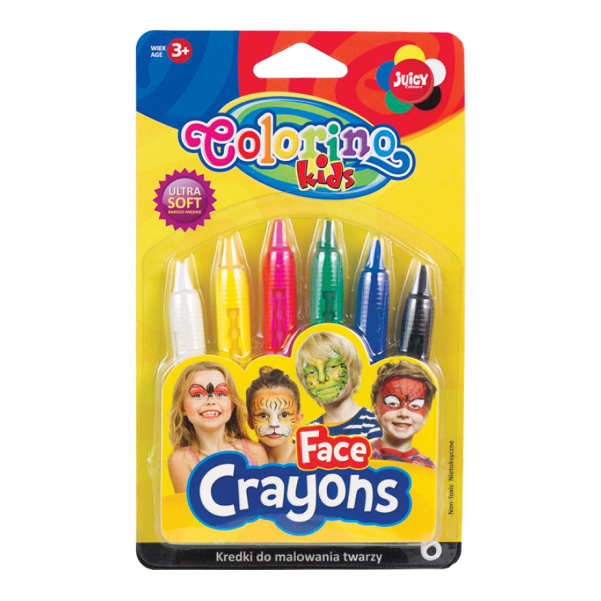 Colorino schmink in plastic bakjes, 6 kleuren