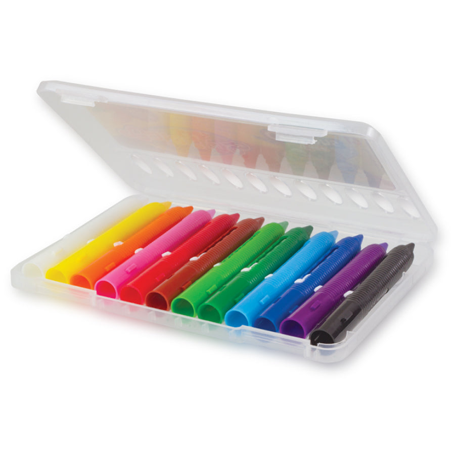 Colorino schmink in plastic bakjes met etui, 12 kleuren