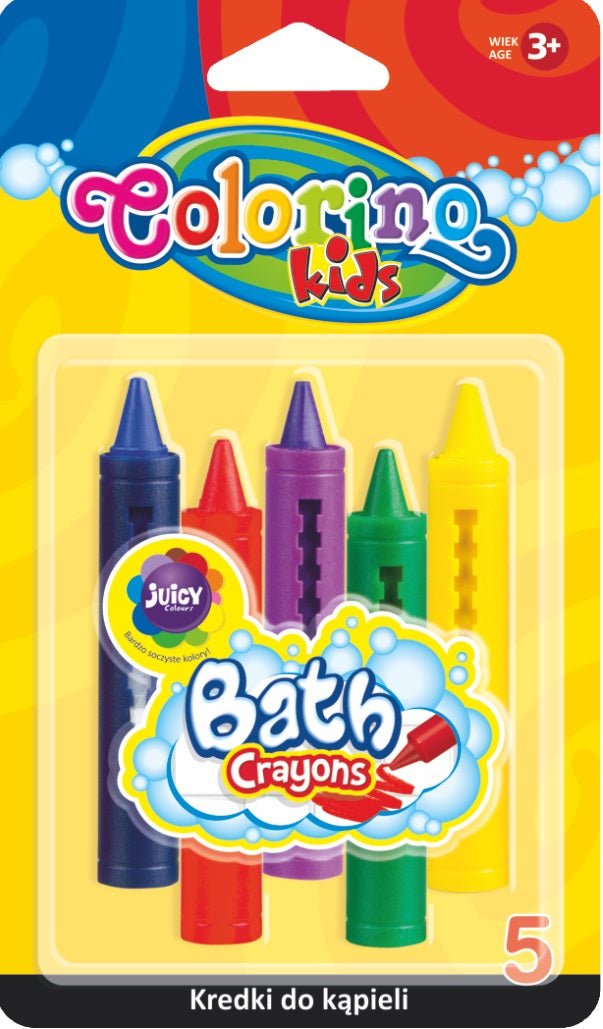 Colorino waskrijt voor in bad, 5 kleuren