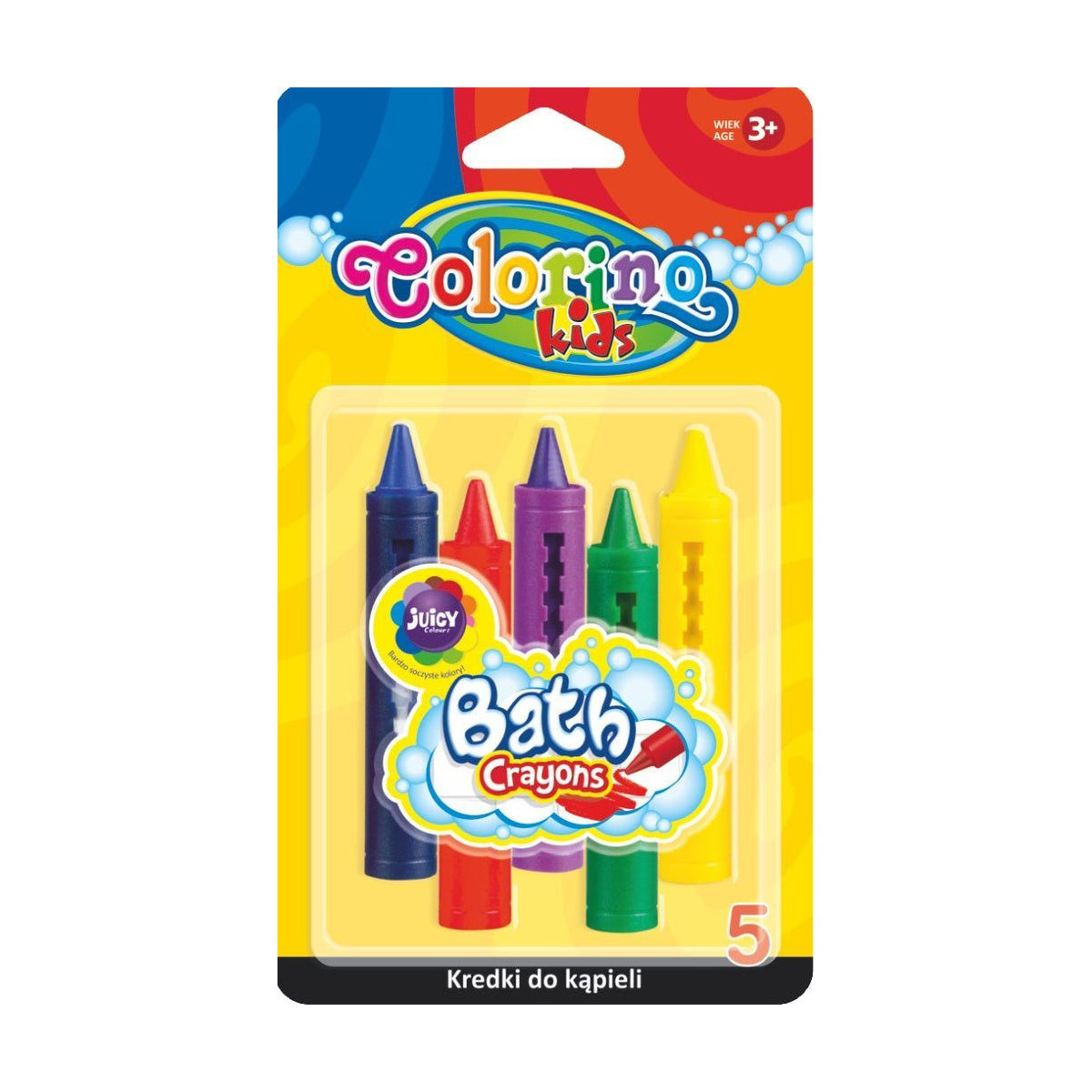 Colorino waskrijt voor in bad, 5 kleuren