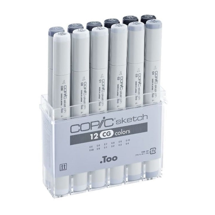 COPIC Sketch Cool Gray Markers, Set of 12