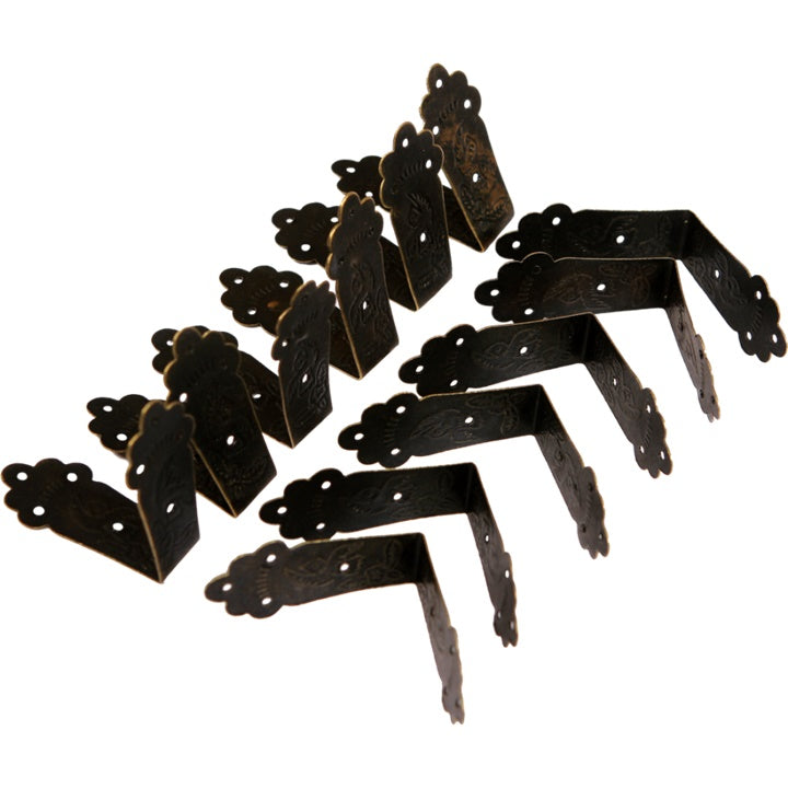 Corner Metal Hinge 43x20 mm, Set of 12, Bronze