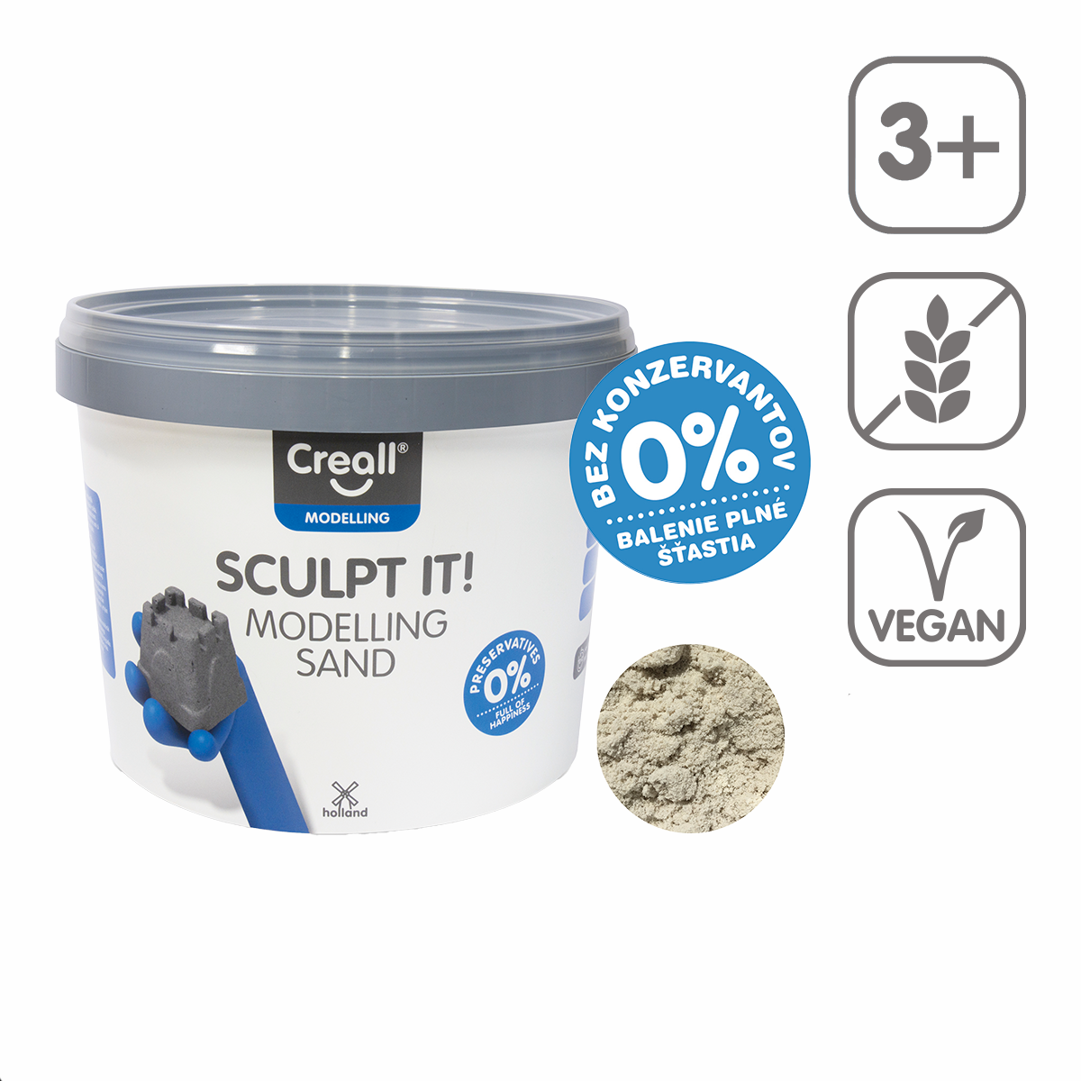 Creall it! modelleerzand, naturel