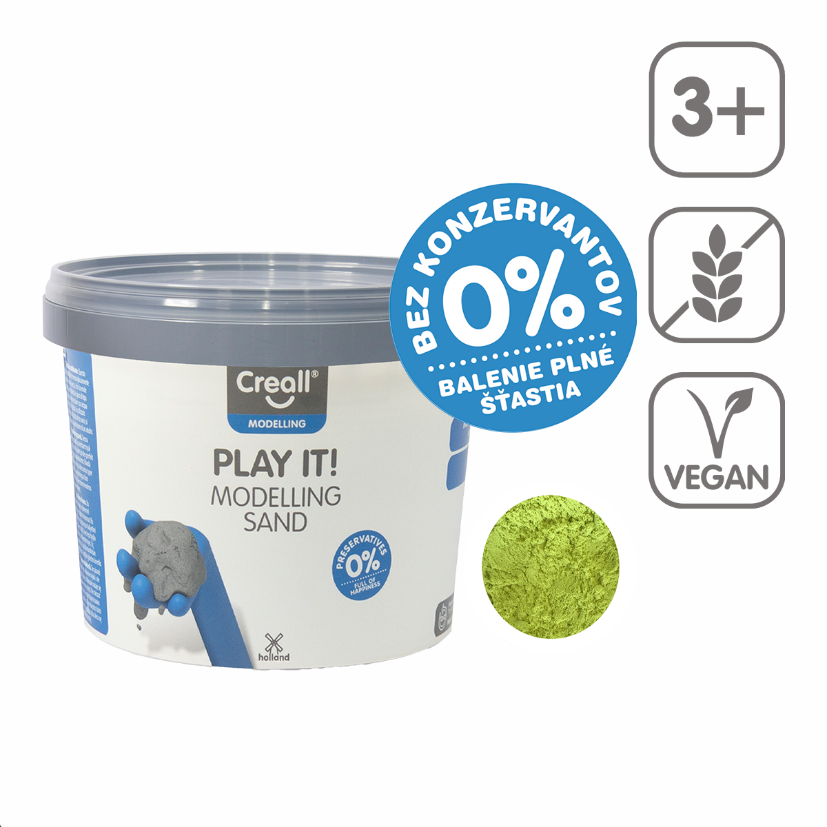 Creall Play it! modelleerzand 750 g in pot – geel