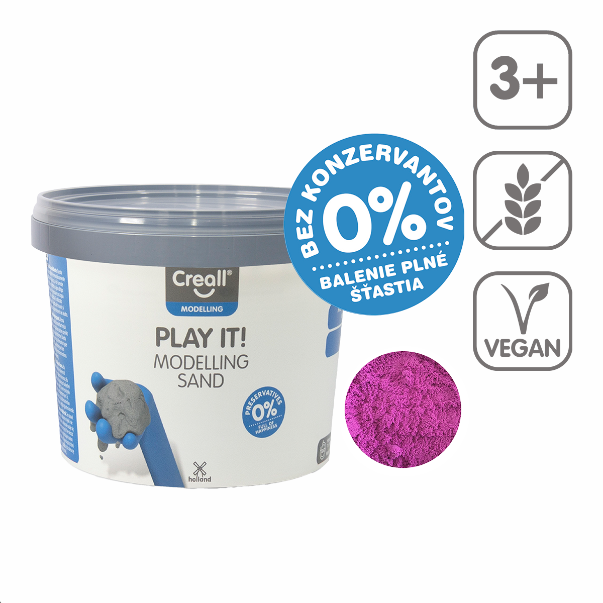 Creall Play it! modelleerzand 750 g in pot – paars
