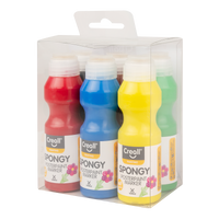 Creall Spongy plakkaatverf met spons, 6 × 70 ml