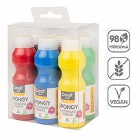 Creall Spongy plakkaatverf met spons, 6 × 70 ml