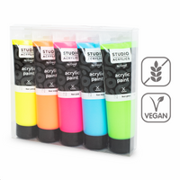 Creall Studio Acrylics acrylverfset 5 × 120 ml – Fluorescerend ×