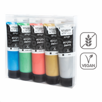 Creall Studio Acrylics acrylverfset 5 × 120 ml – Metallic ×