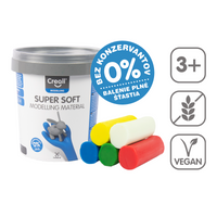 Creall Super soft speelklei 5 × 90 g in potjes, kleurenmix