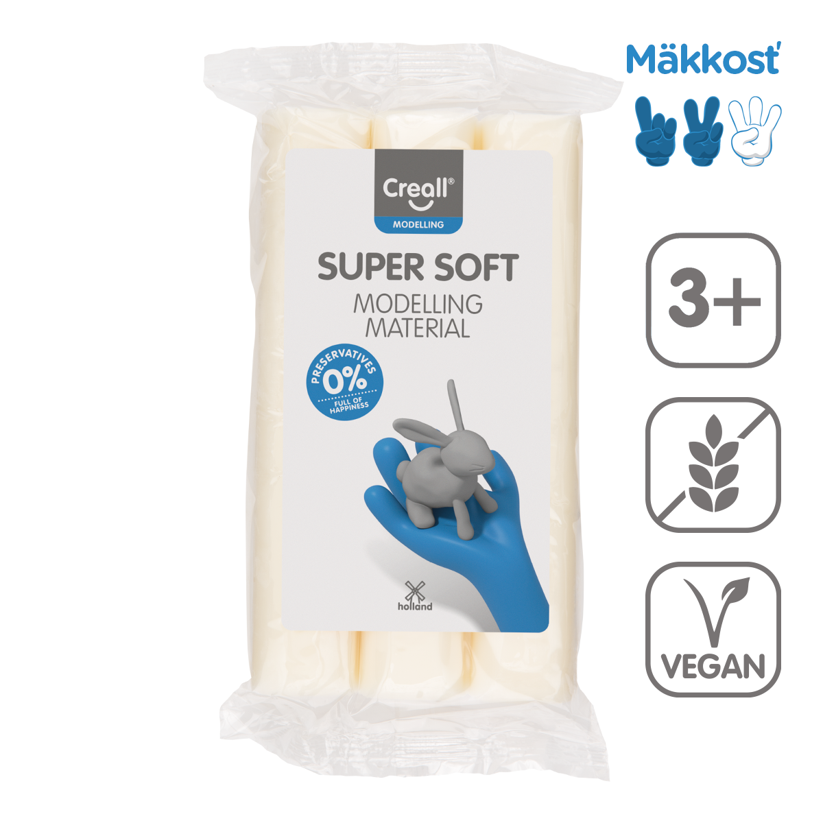 Creall Super Soft speelklei 500 g – wit