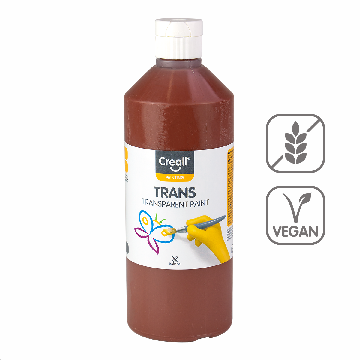 Creall transparante schoolverf 500 ml – Bruin