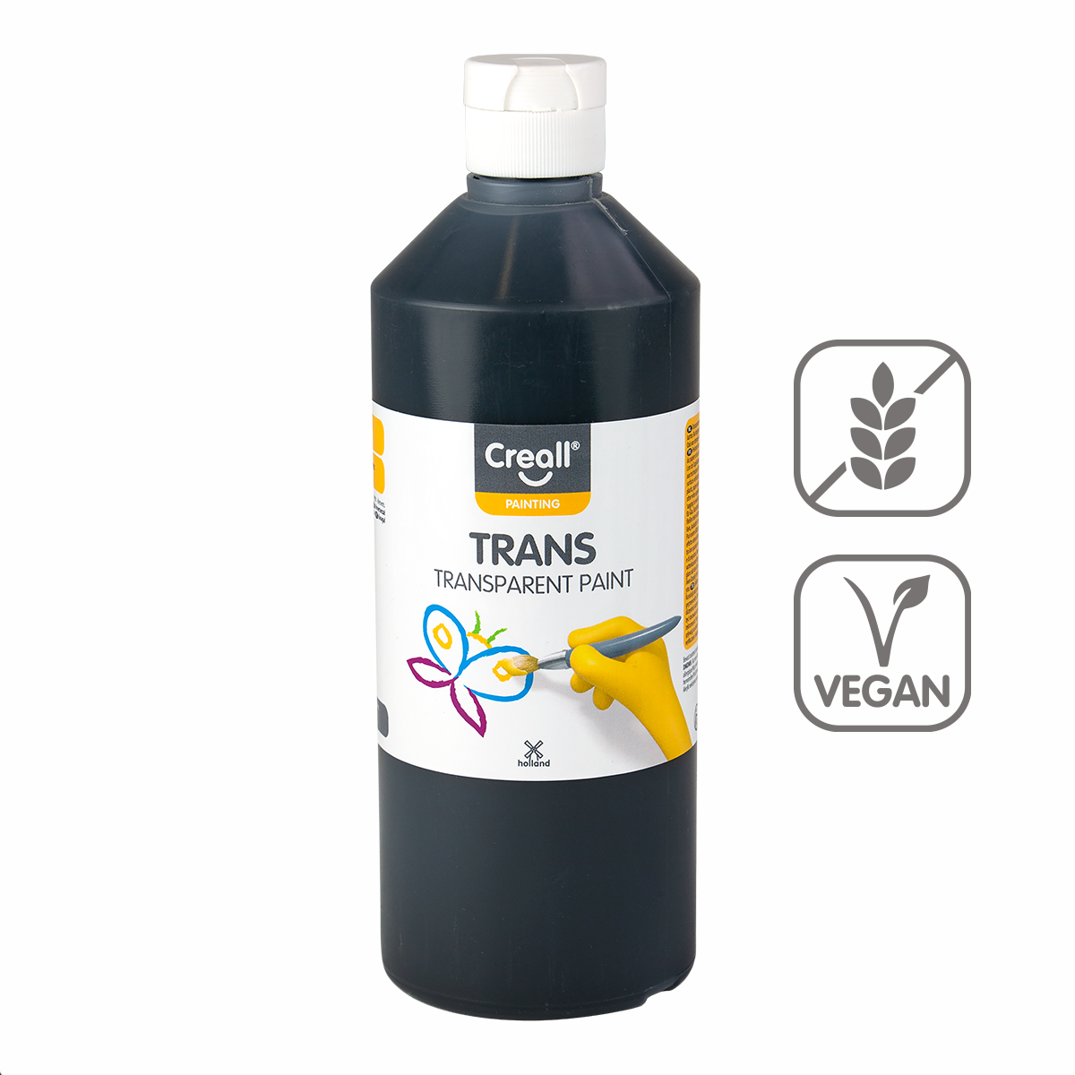 Creall transparante schoolverf 500 ml – Zwart