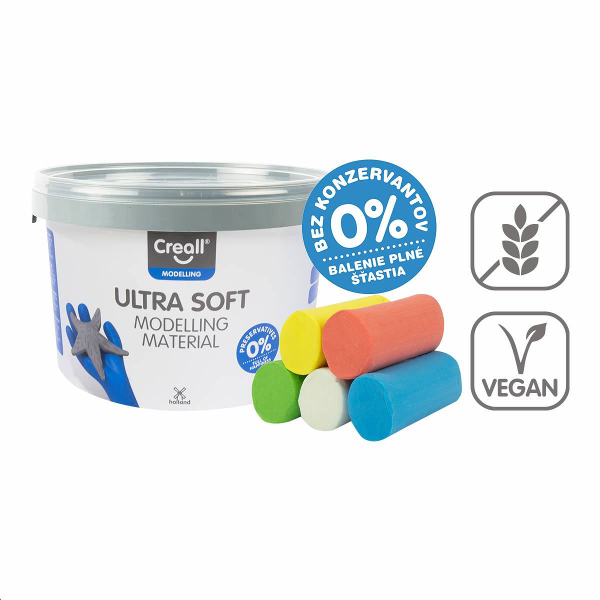 Creall Ultra soft speelklei 5 g in potje, kleurenmix – × 220