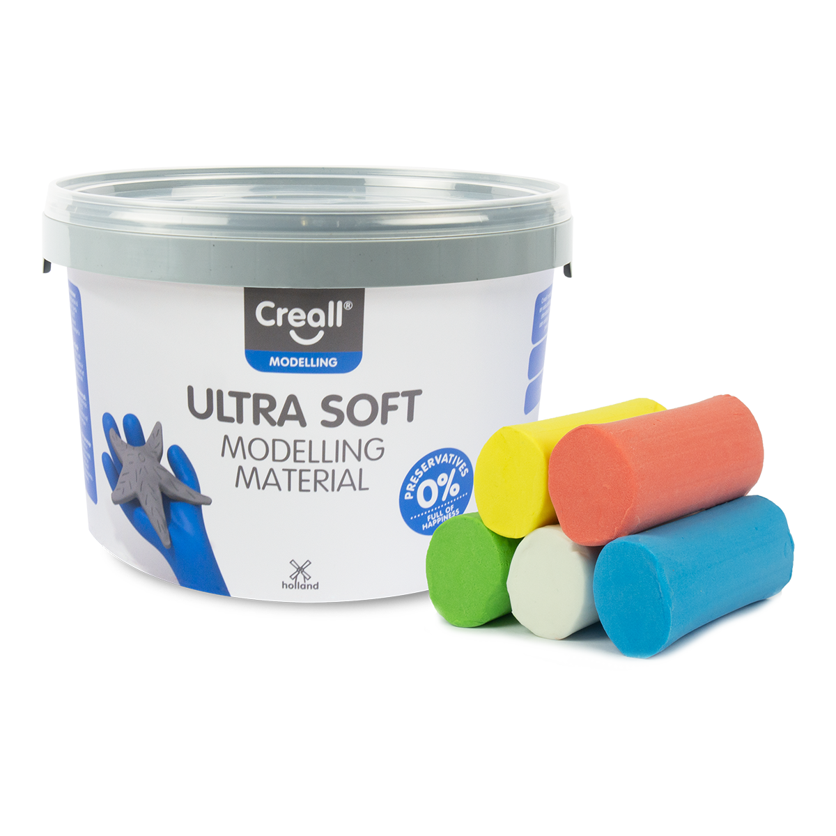 Creall Ultra soft speelklei 5 g in potje, kleurenmix