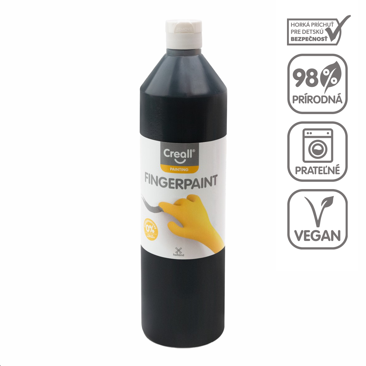 Creall vingerverf 750 ml – Zwart