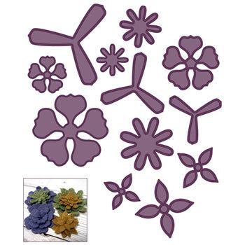 Creative Expressions snijmallen Succulententuin, 12 stuks