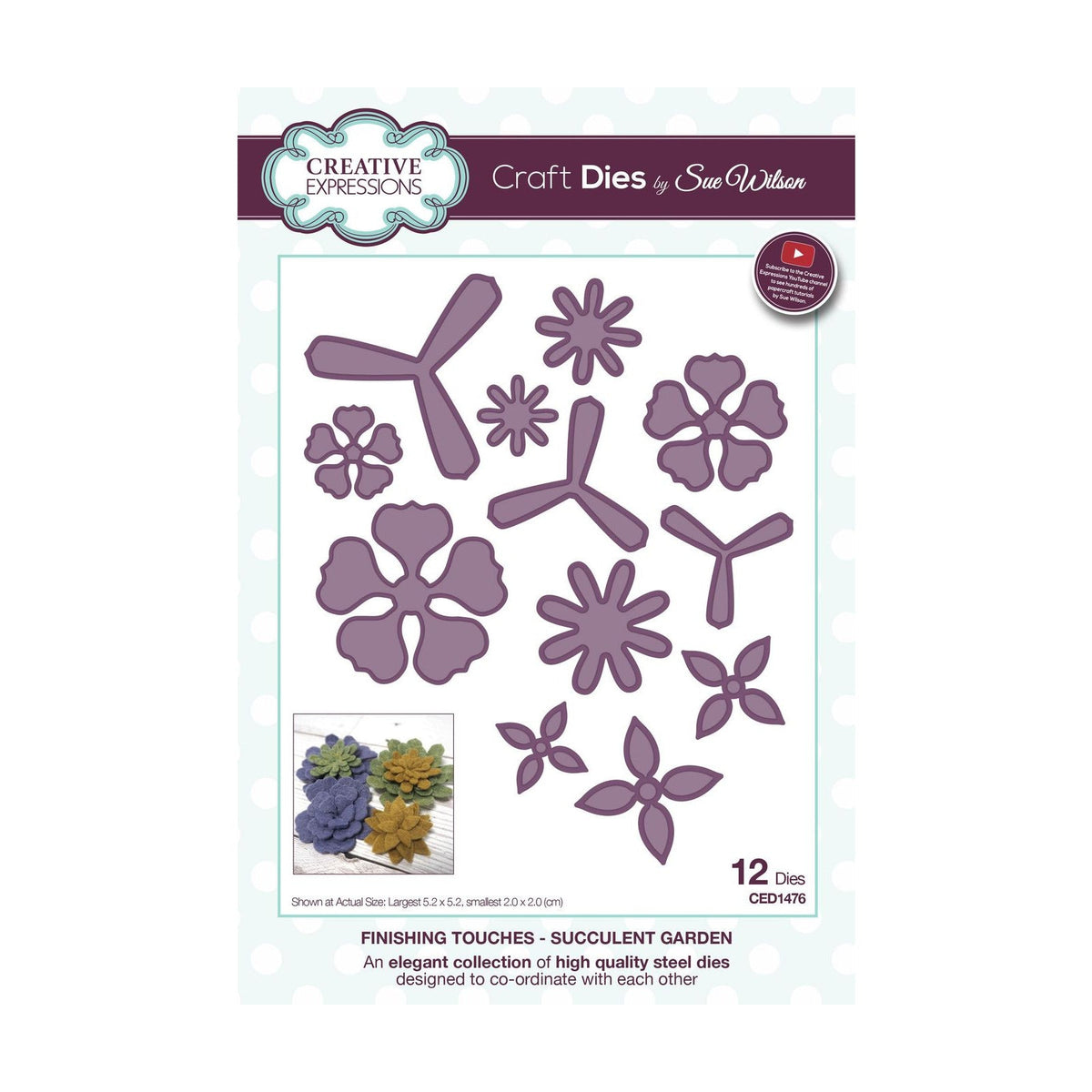 Creative Expressions snijmallen Succulententuin, 12 stuks