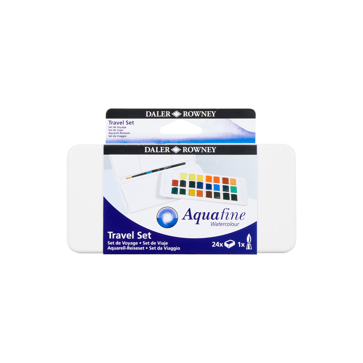 Daler-Rowney Aquafine aquarelverfset 24 halve napjes met penseel