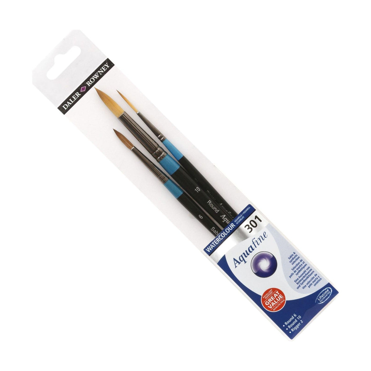 Daler-Rowney Aquafine 301 aquarelpenselenset, 3 penselen