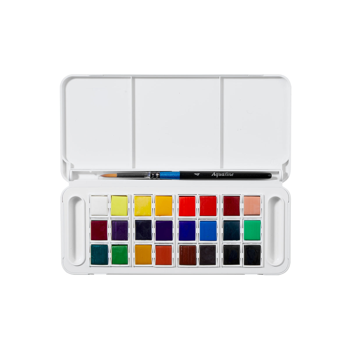 Daler-Rowney Aquafine aquarelverfset 24 halve napjes met penseel