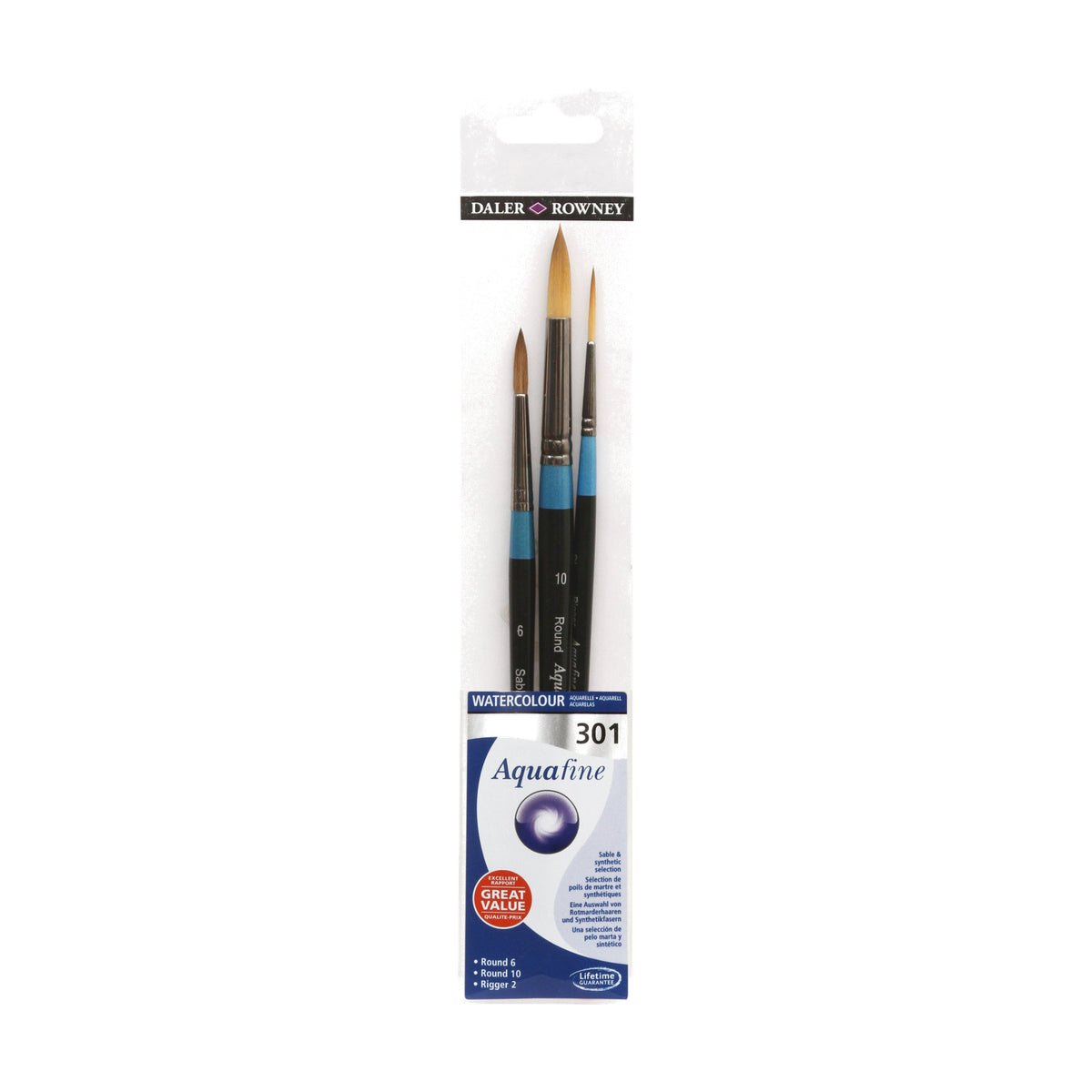 Daler-Rowney Aquafine 301 aquarelpenselenset, 3 penselen