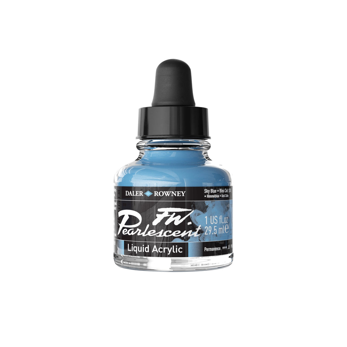 Daler-Rowney FW acrylinkt parelmoer 29,5 ml – Hemelsblauw