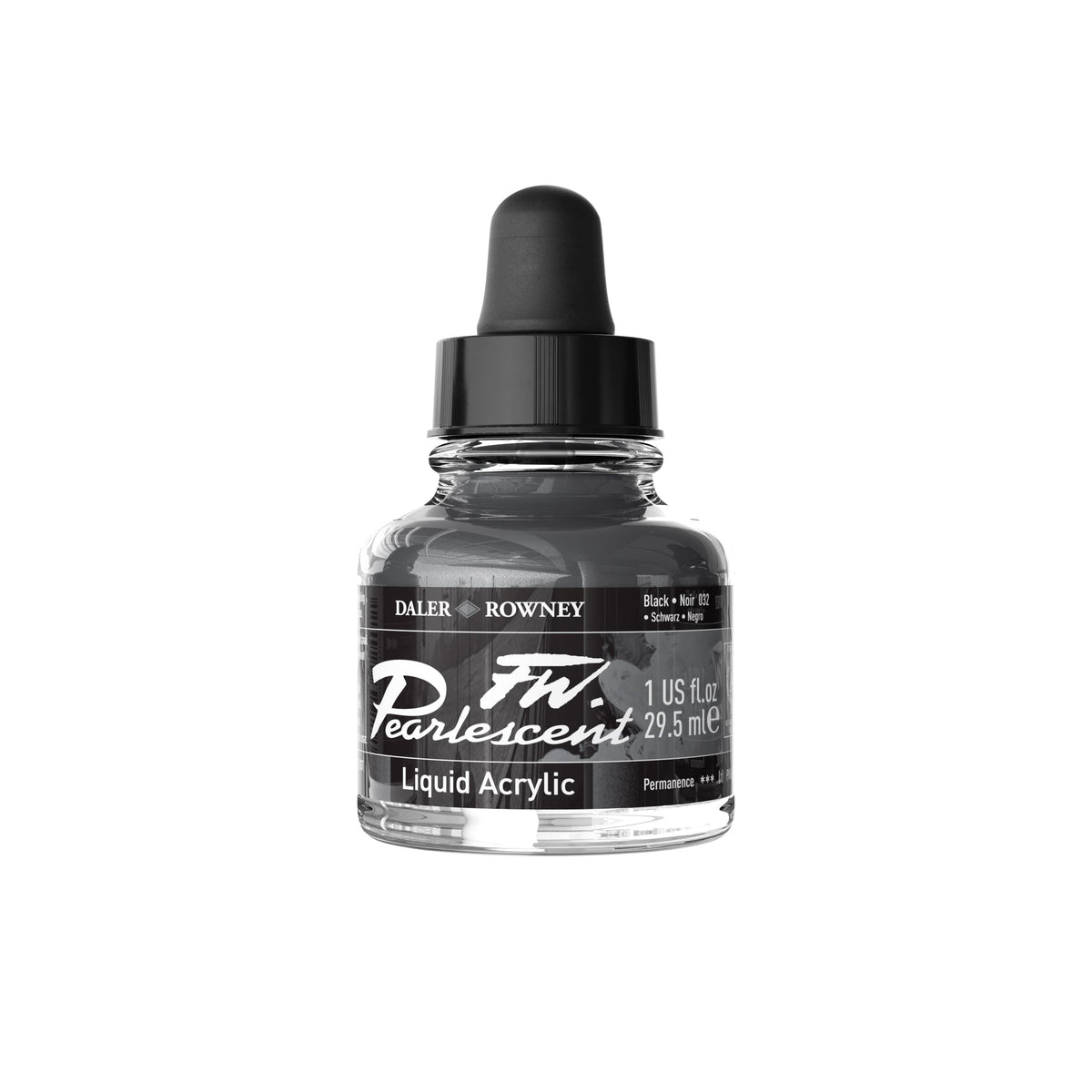 Daler-Rowney FW acrylinkt parelmoer 29,5 ml – Zwart