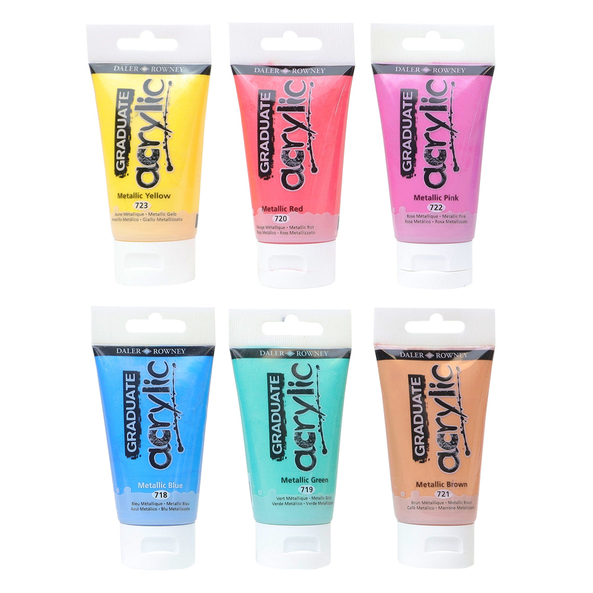 DALER ROWNEY Graduate Metallic Acrylic Paint Set 6 x 75 ml