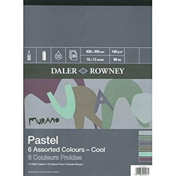 Daler-Rowney Murano pastelpapier Cool 40,6 × 30,5 cm, 30 vellen