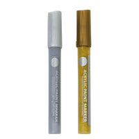 Daler-Rowney Simply acrylmarkers goud en zilver, set van 2
