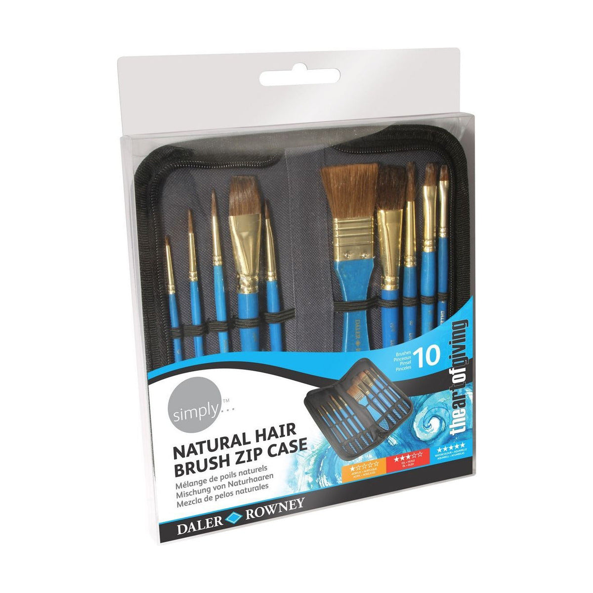 Daler-Rowney Simply aquarelpenselenset, 10 penselen in etui