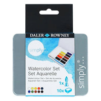 Daler-Rowney Simply aquarelverfset 10 halve napjes + penseel