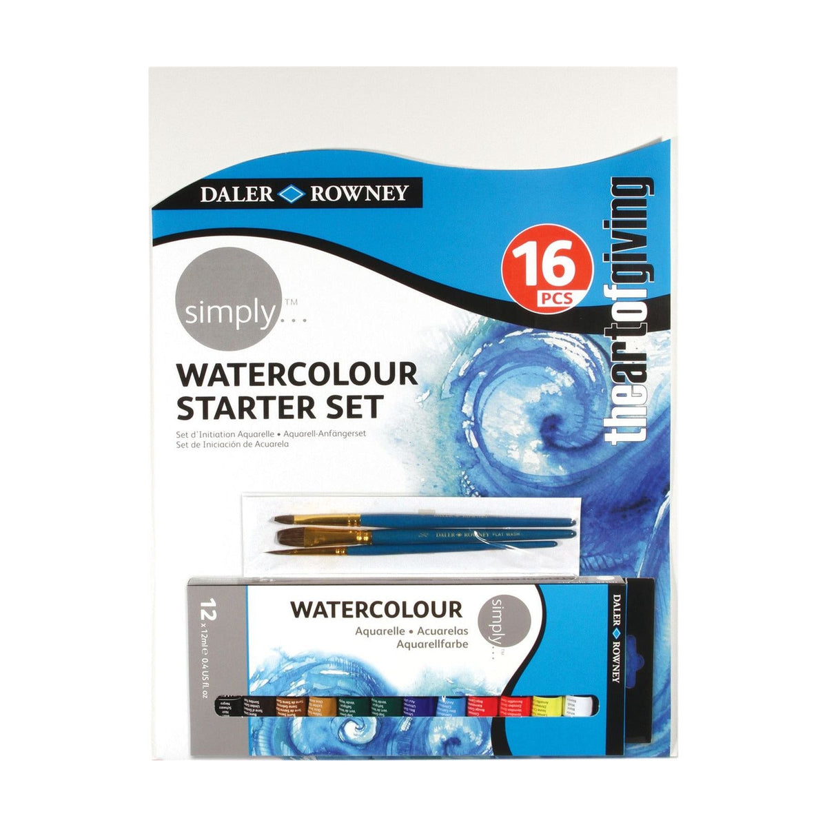 Daler-Rowney Simply aquarelverfset 12 × 12 ml met accessoires