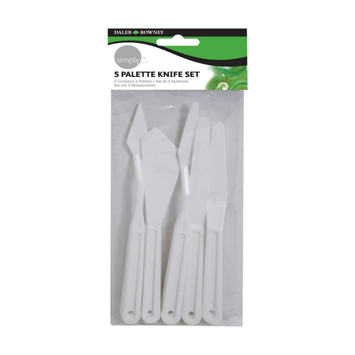 Daler-Rowney Simply kunststof spatelset, 5 stuks