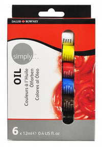 Daler- Rowney SIMPLY Oil Paint Set, 6 x 12 ml
