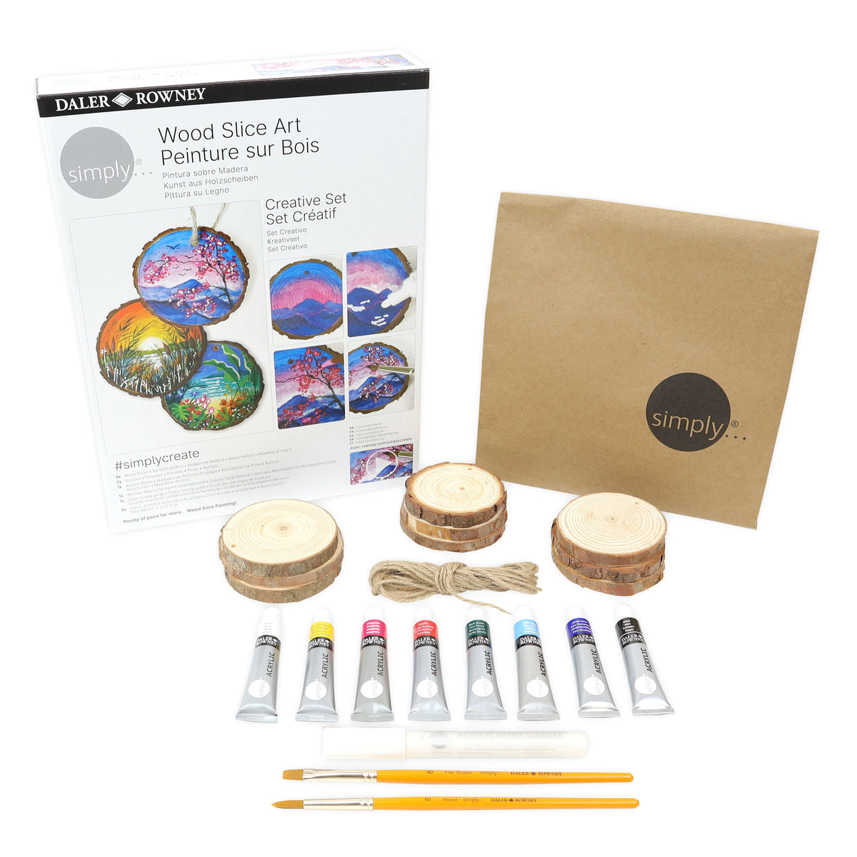 Daler-Rowney Simply set voor schilderen op hout, 8 kleuren