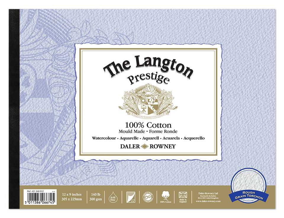 Daler-Rowney Langton Prestige aquarelblok 300 g/m², 12 vel