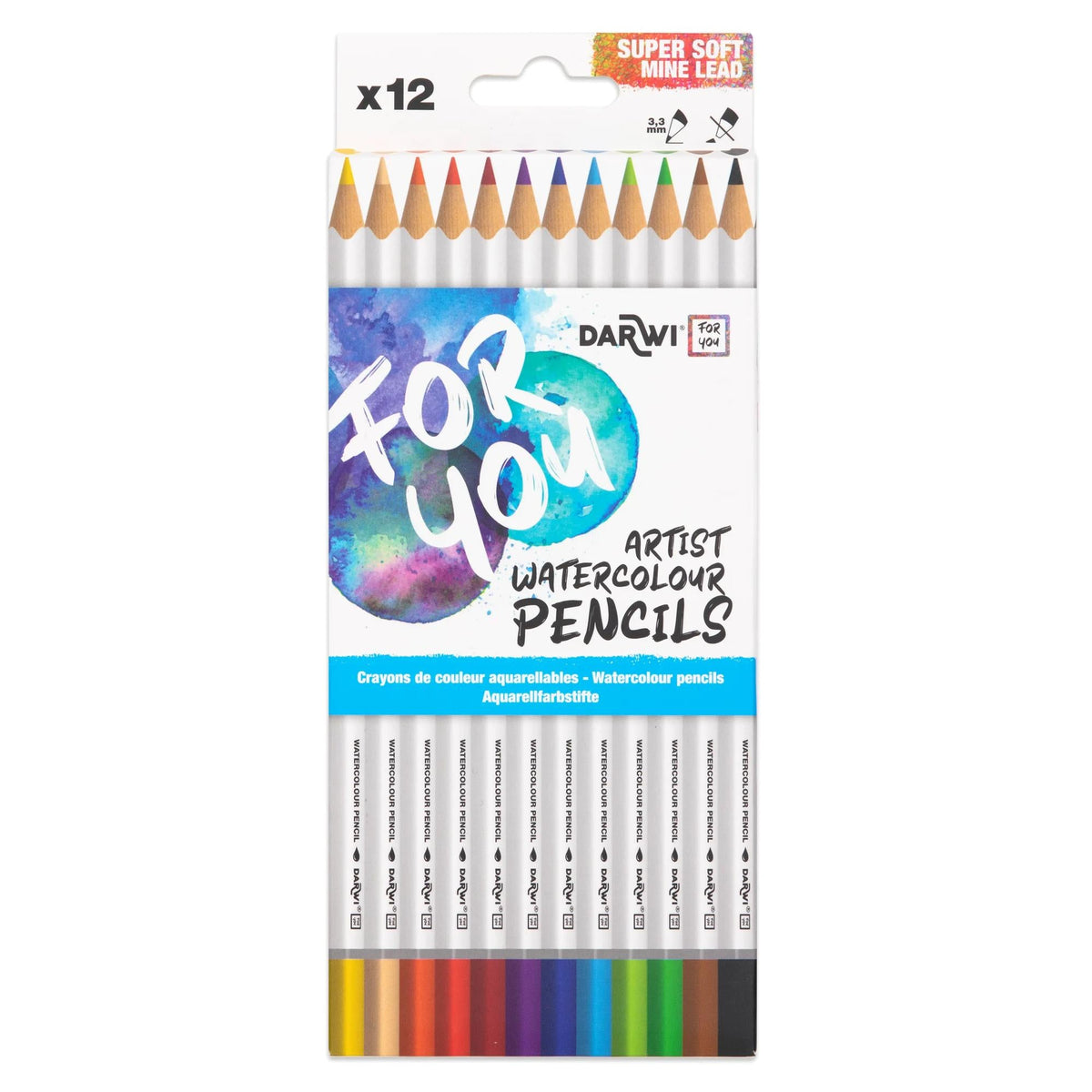 DARWI aquarelpotloden, set van 12