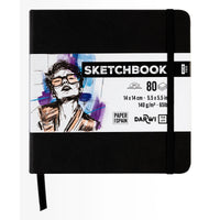 DARWI For You schetsboek Black 14 × 14 cm, 140 g/m², 80 vel