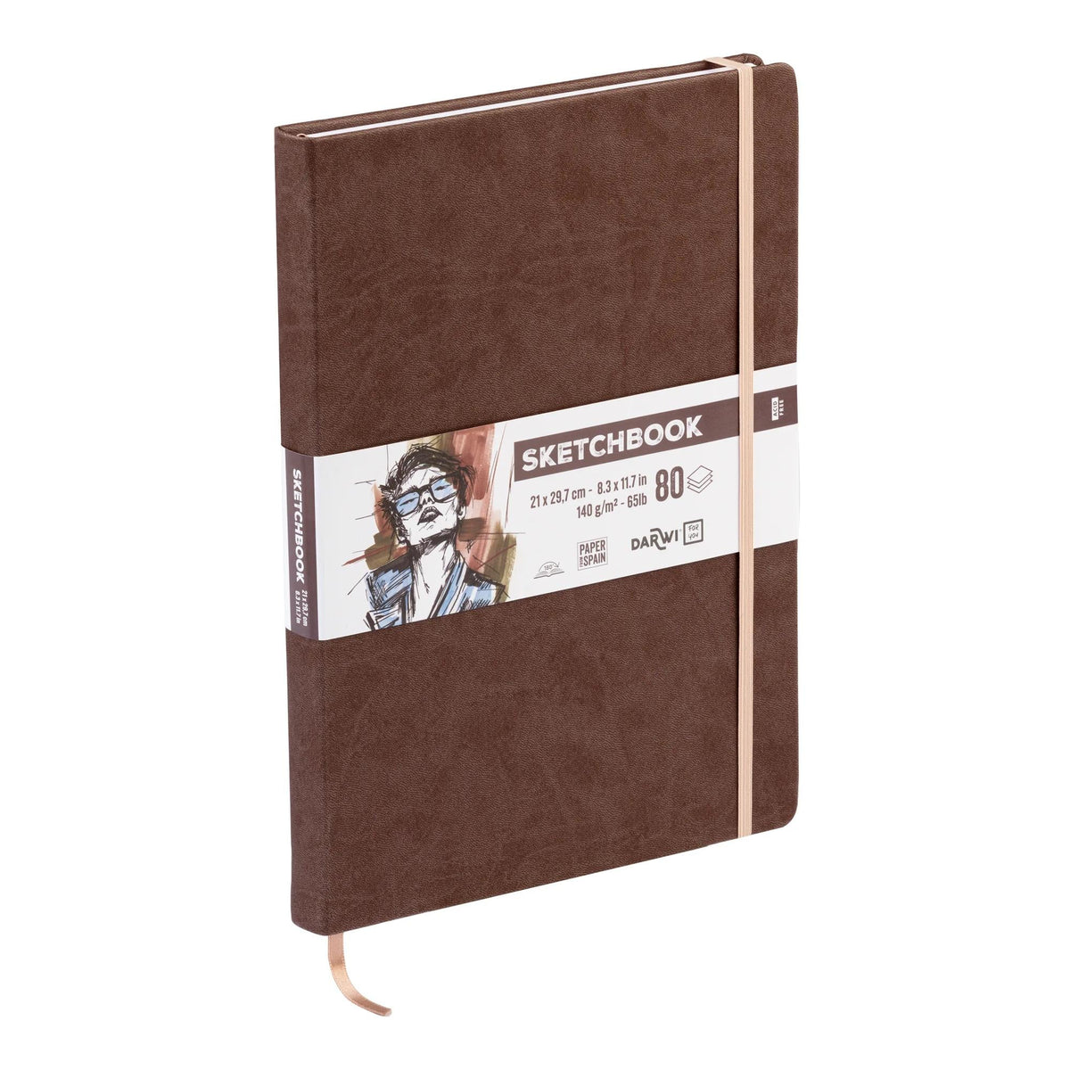 DARWI For You schetsboek bruin A4, 140 g/m², 80 vel