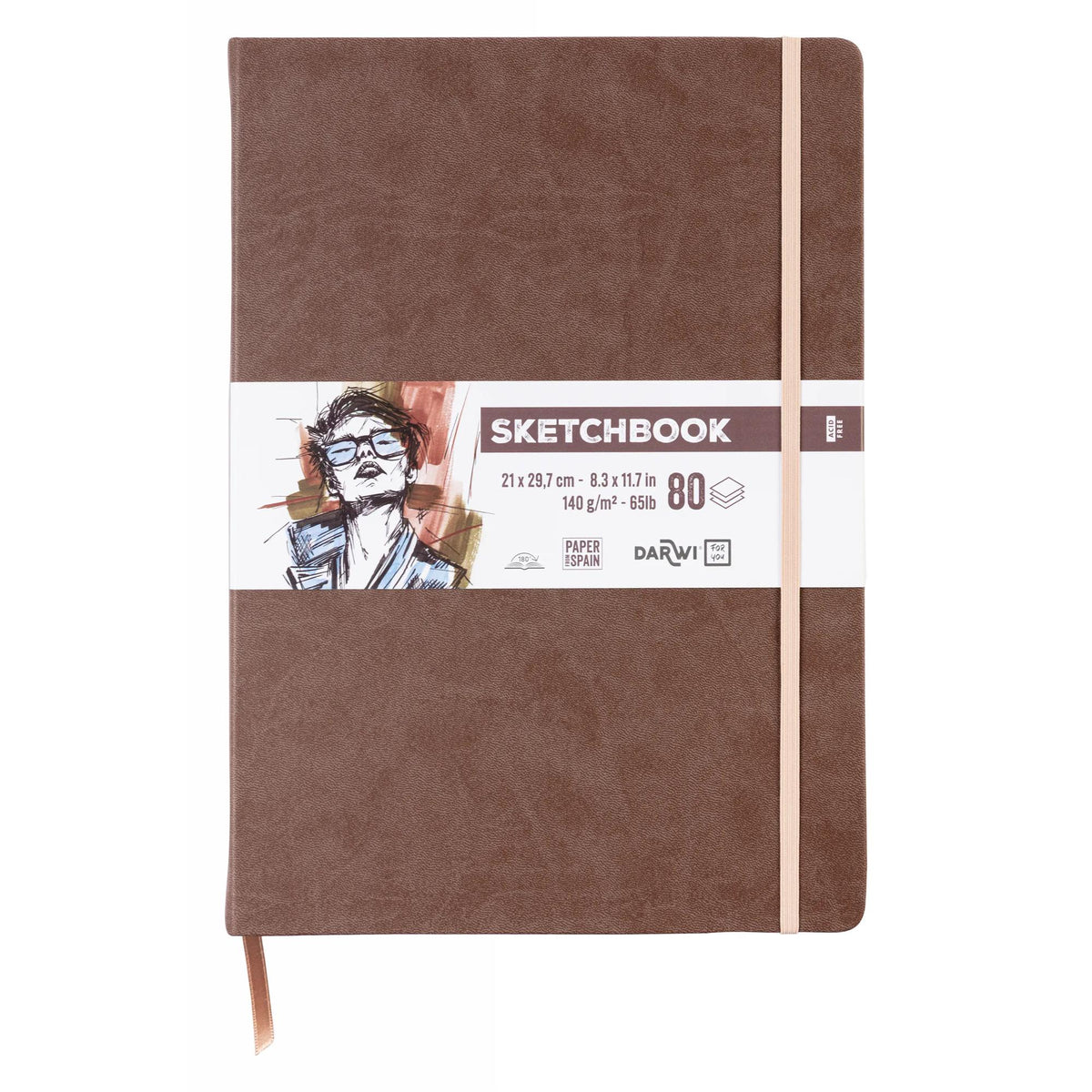 DARWI For You schetsboek bruin A4, 140 g/m², 80 vel