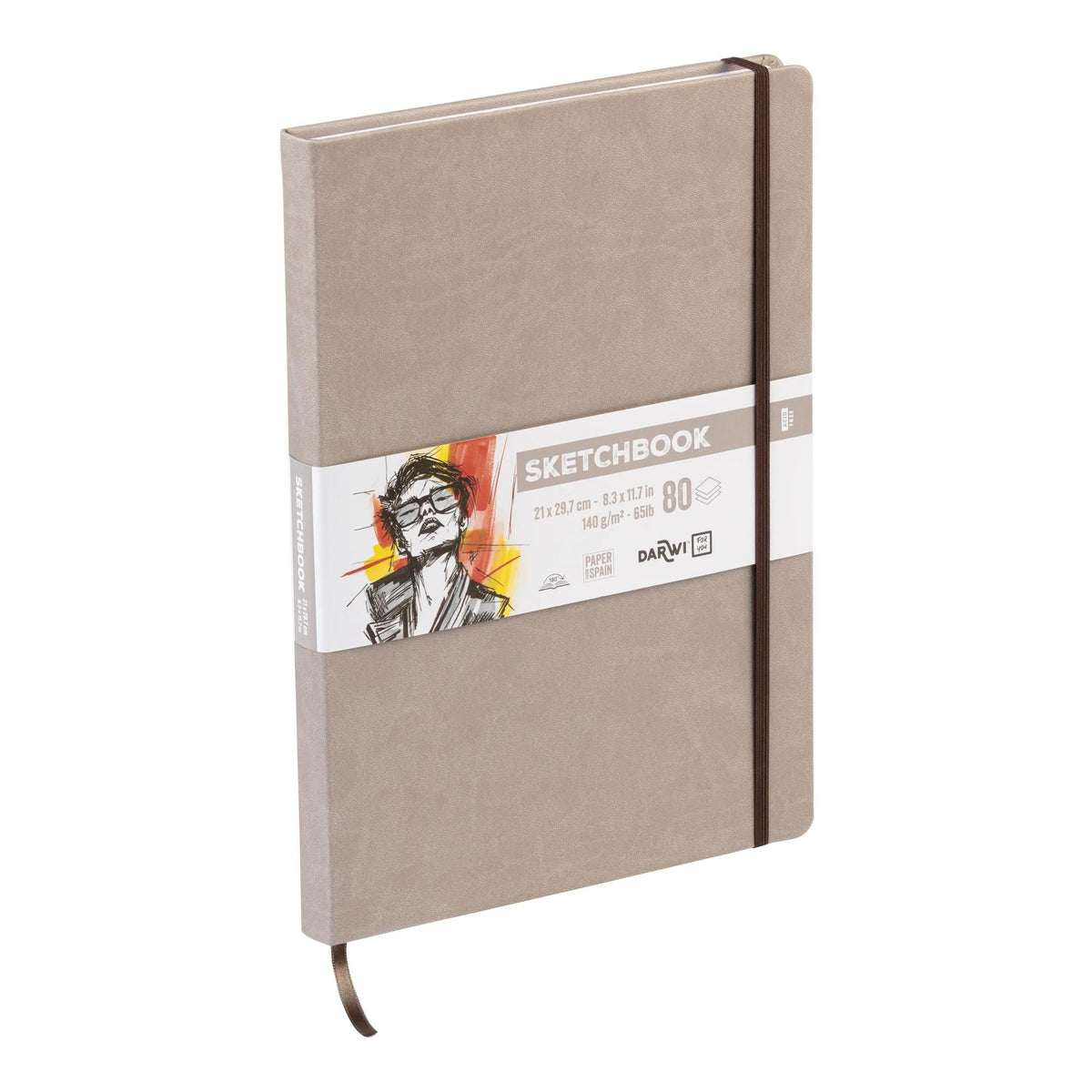 DARWI For You schetsboek Taupe A4, 140 g/m², 80 vel