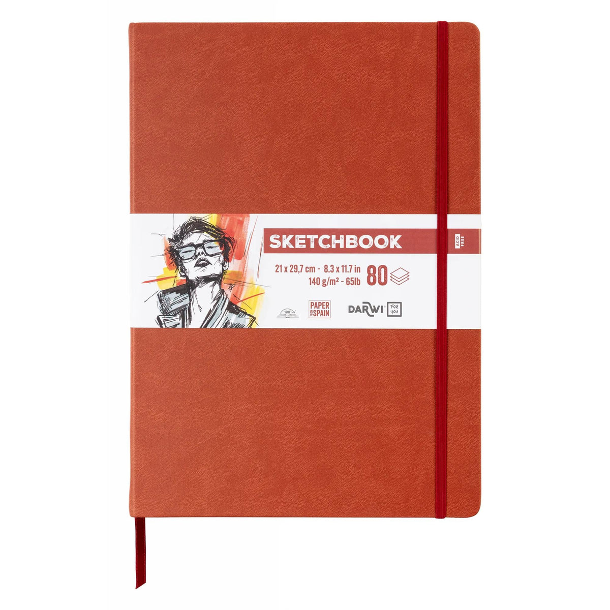 DARWI For You schetsboek Terracotta A4, 140 g/m², 80 vel