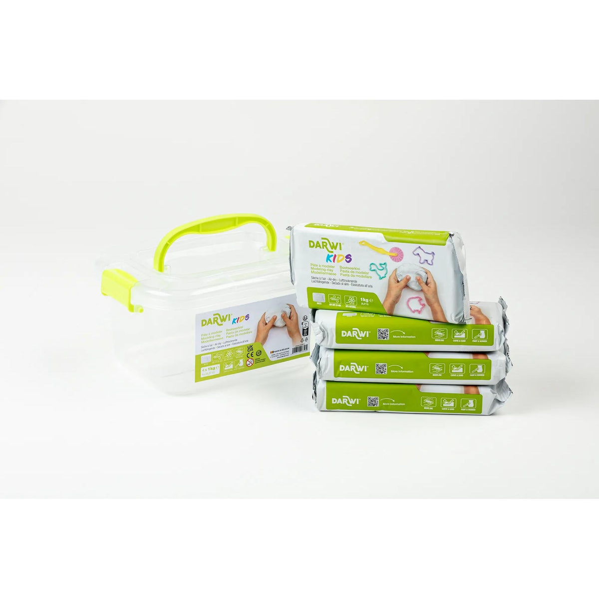 DARWI Kids luchtdrogende klei wit 4 × 1.000 g