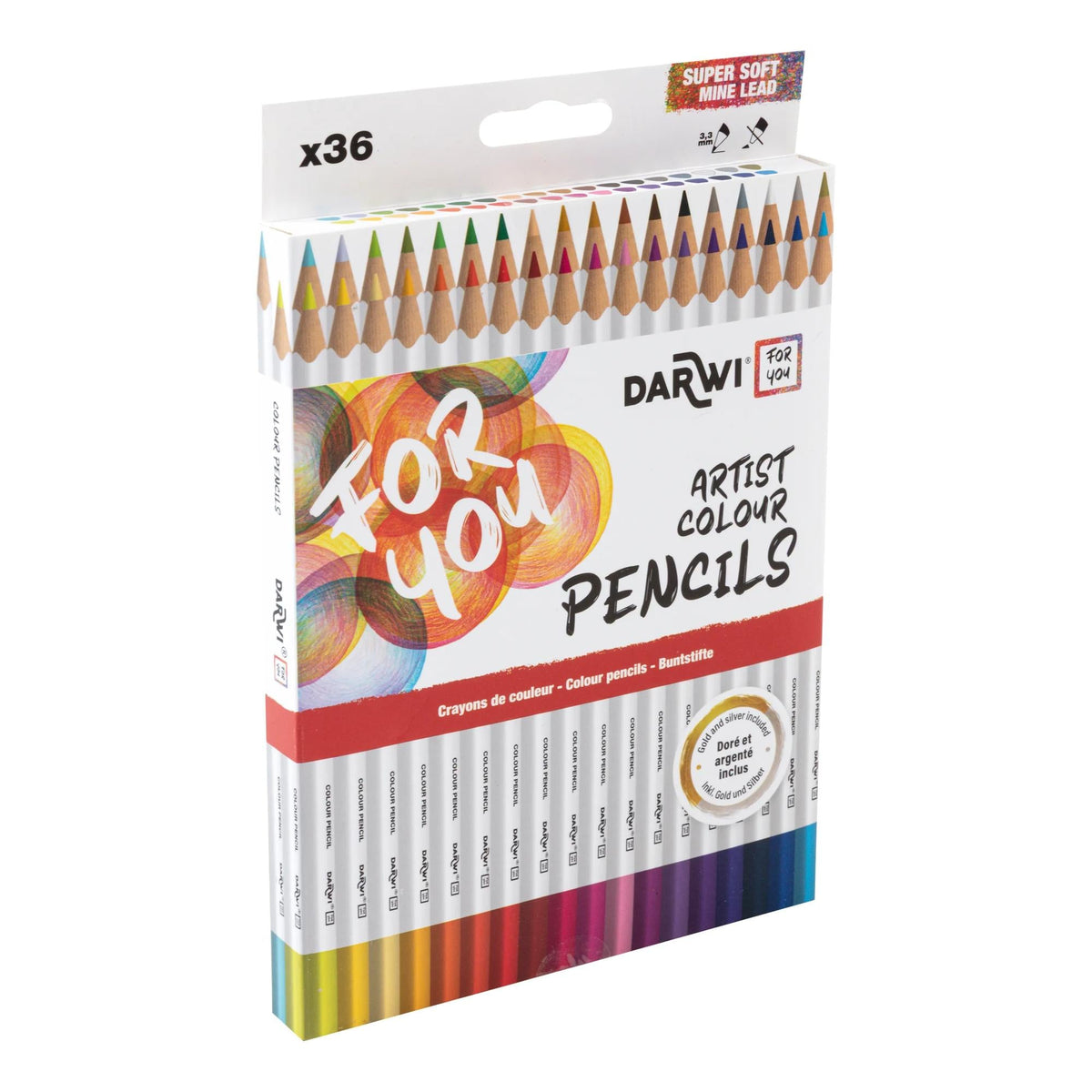 DARWI kleurpotloden, set van 36 stuks