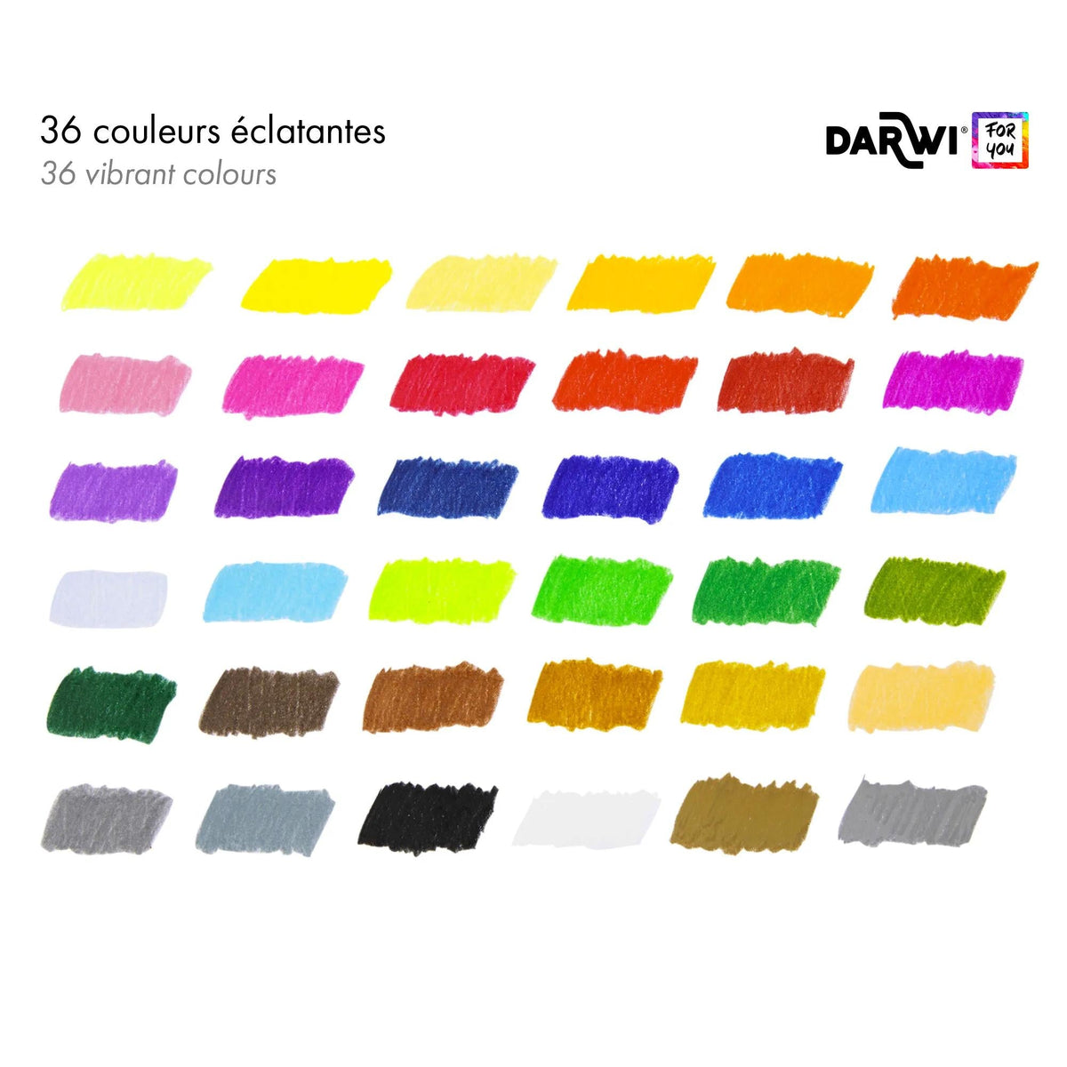 DARWI kleurpotloden, set van 36 stuks